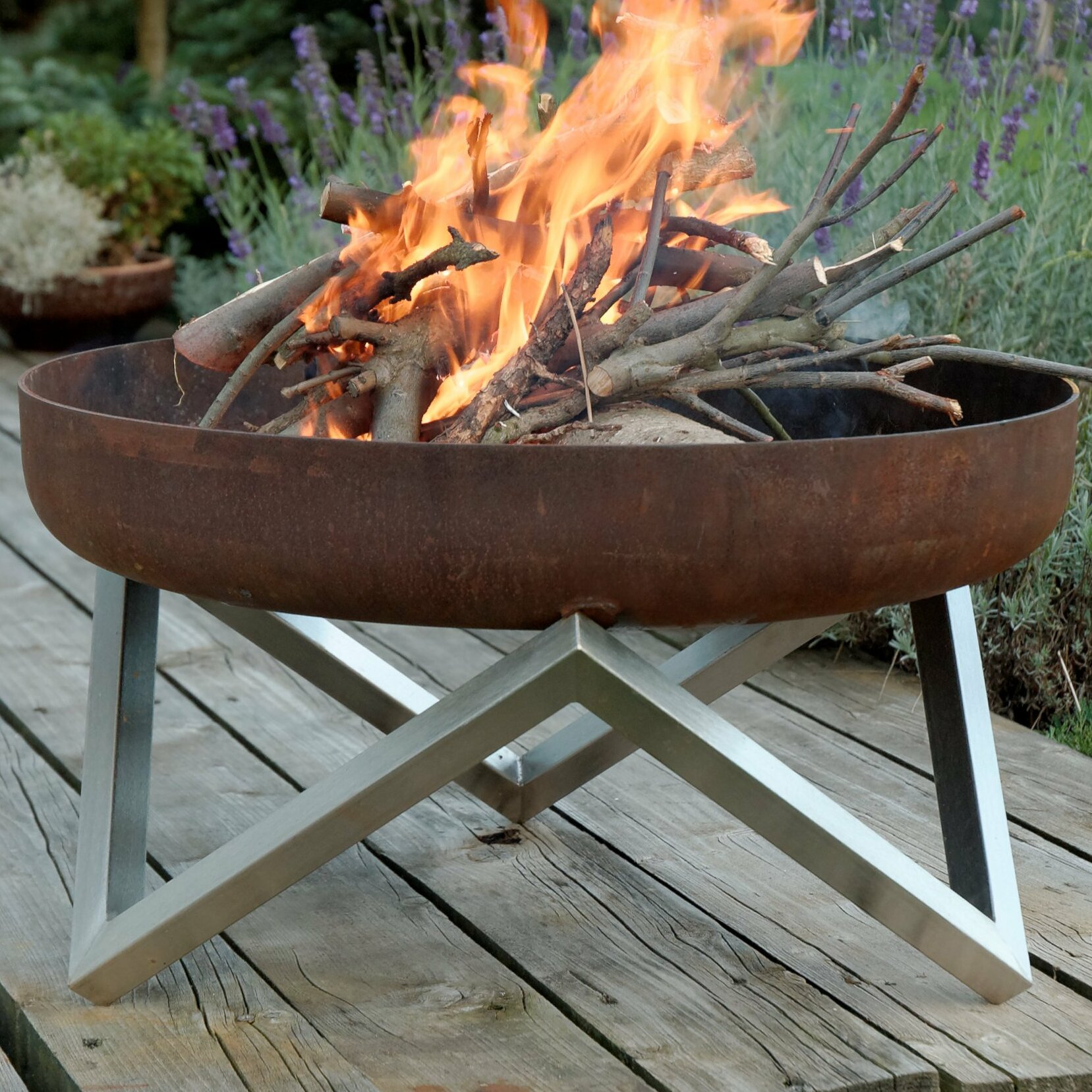 Memel Stainless Steel Wood Burning Fire Pit Reviews Allmodern